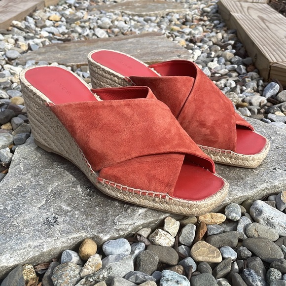 Vince Gaelan Suede Espadrille Wedge Slide Sandals - Picture 5 of 12